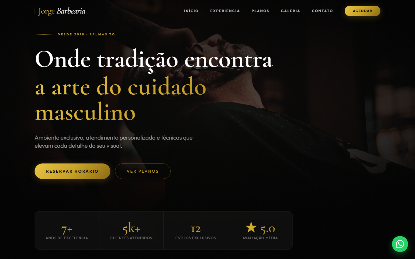 Landing Barbearia do Jorge