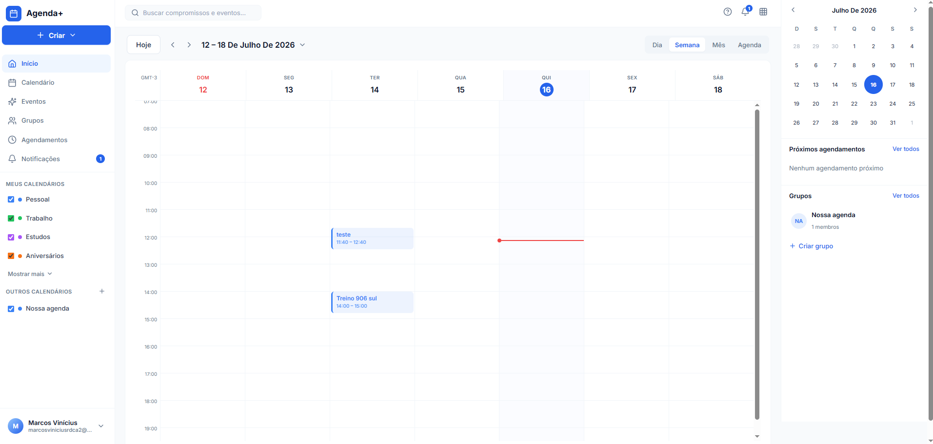 Preview: Agenda — Agendamentos